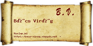 Bács Virág névjegykártya