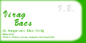 virag bacs business card